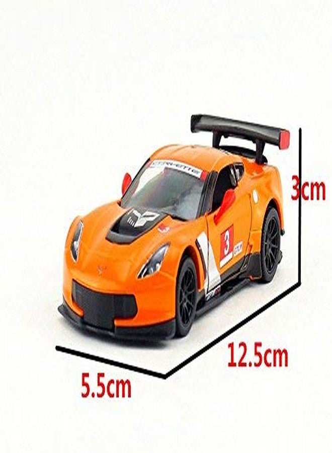 ماياترا سيارة سباق كورفيت C7.R من ماياترا كينز مارت بمقياس 1:36 مع أبواب قابلة للفتح وحركة سحب للخلف (برتقالي) - Image 2